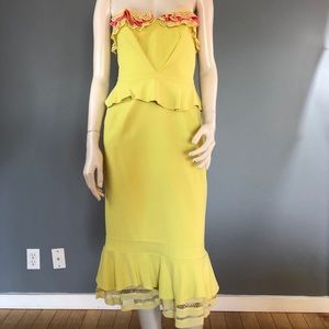 NWT Preen/Thornton Breggazzi Yellow Dress Og $2016